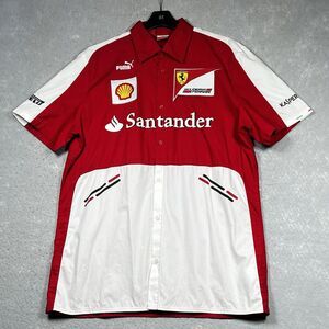 Puma Scuderia Ferrari F1 Team Crew Pit Shirt Button Up Men’s XL Red Formula One